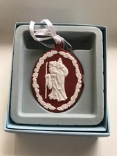 Wedgwood Red Jasperware oval SANTA, Tree Decoration