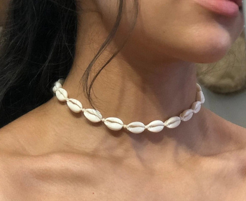 Cowrie shell choker necklace - choker,