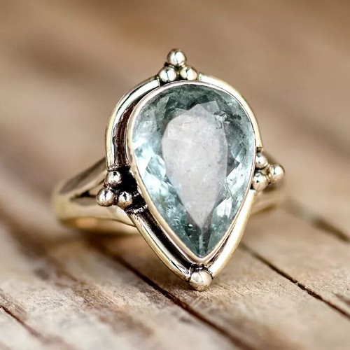Statement aquamarine ring - aquamarine,