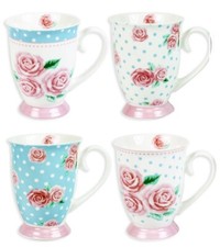 Set Of 4 Vintage Rose