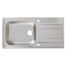 Cooke & Lewis Lyell Linen Stainless steel 1 Bowl Sink & drainer 500mm x 1000mm