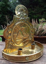 Large dutch brass candle - dutch,