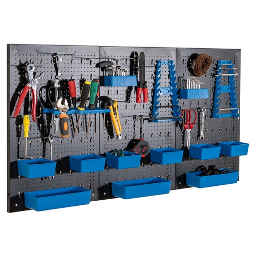 Wall mounted peg board kit - mounted,