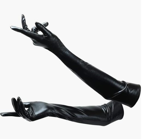 Women black long gloves - women's,