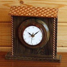 NEW 22cm Copper Mantel Clock - Vintage Upcycled French Desk Clock Unique Gift