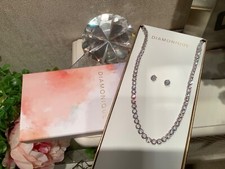 Diamonique Necklace QVC, tennis style, earring set. Authentic. Stunning. Sparkly