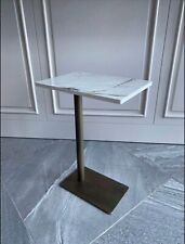 Handcrafted Neolith Stone Coffee Table – Antique Brass Metal Base