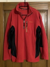 Bear Grylls Craghoppers Men’s Red 1/4 Zip Fleece Jumper Pocket Size L
