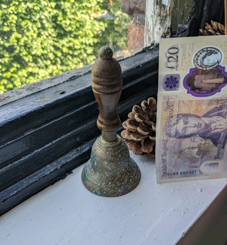 Antique brass hand bell - antique, with