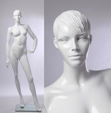 CS13-B Mannequin White Glossy Female Standing New Female Abstract