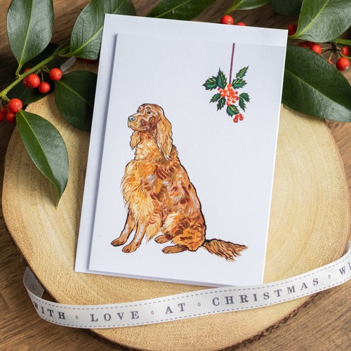 Red setter christmas card - setter,