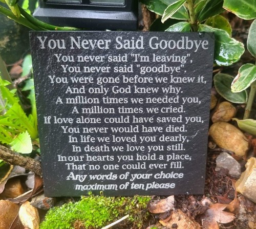 Personalised goodbye memorial - personalised,