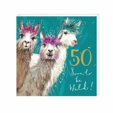 50th Birthday Card - Alpaca