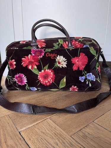 Large brown floral velvet - large,