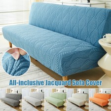 Elastic Jacquard Armless Sofa Bed Cover Folding Couch Futon Protector Slipcover