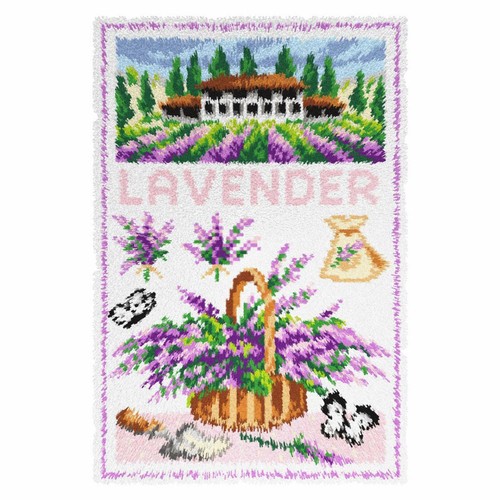 Lavender latch hook kit - lavender, rug