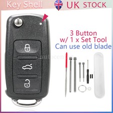 For Skoda Fabia Roomster Rapid Superb Citigo 3 Button Flip Remote Key Fob Shell