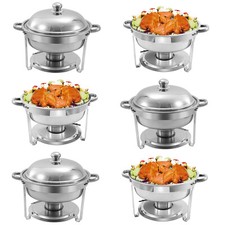 6QT Chafing Dish Buffet Set Stainless Steel 2/4/6/8 pcs Food Warmer for Parties