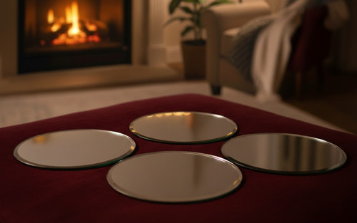 Candle mirror plate 1 piece - candle,