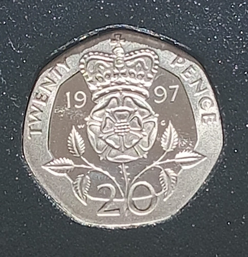 1997 proof 20p tudor - proof, rose