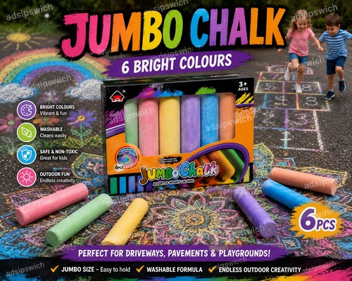 Jumbo chalk 6 pack - chalk🌈6,