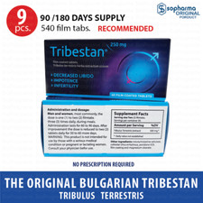 9 Packs Tribestan 250 mg by Sopharma – Tribulus Terrestris Extract – 540 Tablets