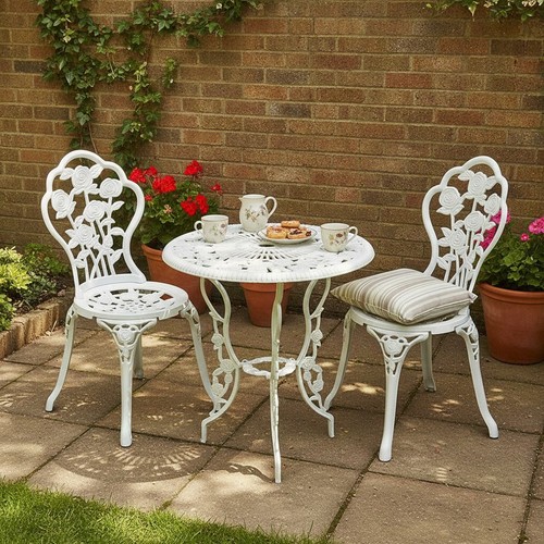 Rose bistro set white cast - rose,