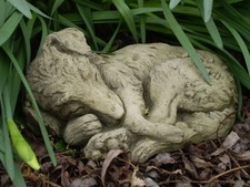 STONE GARDEN LYING DOG PUPPY