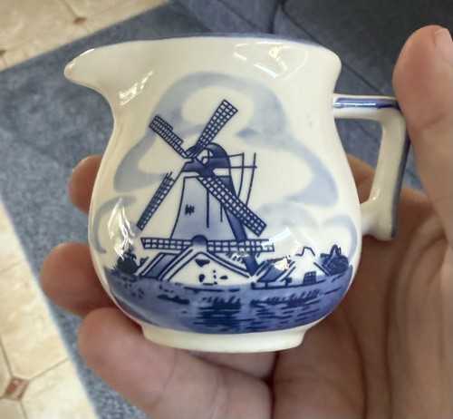 Delft blue hand painted jug - delft,