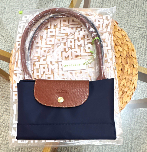 Longchamp navy nylon - longchamp, nylon/leather