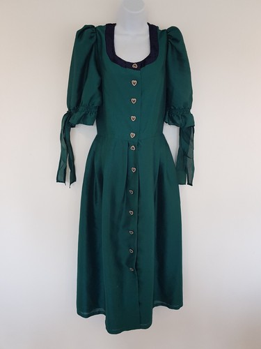 Vintage dress green dirndl - dress,