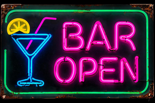 Bar open neon look - neon,