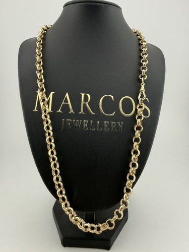 9ct gold belcher - chain, 24.5”