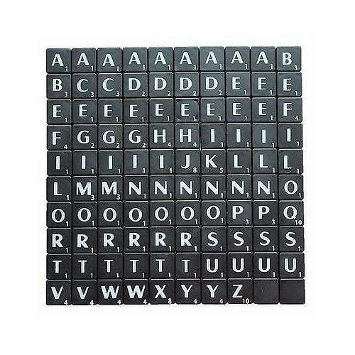 Tiles black white letters full - black/white,