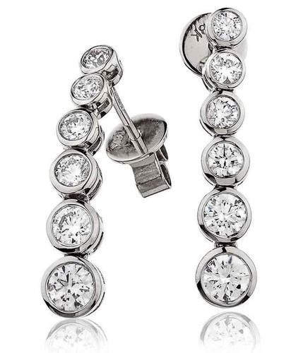 Diamond drop earrings - diamond,