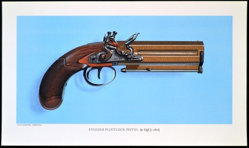 English flintlock pistol - english,