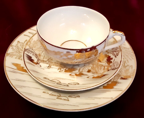 Vintage kutani cup and - kutani,