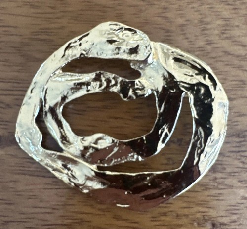 Vintage ysl gold brooch - gold, brooch: