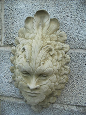 Feather green man wall plaque - man,