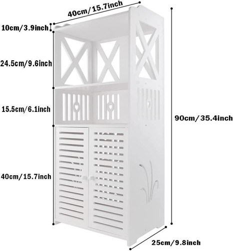 White bathroom cabinet storage - white,