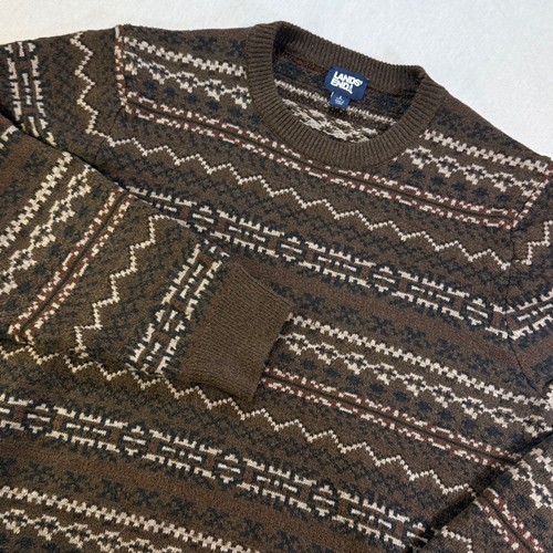 Lands end sweater mens brown - l,