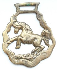 Vintage Brass Horse Saddle Harness Medallion Ornament ''Big Horse''