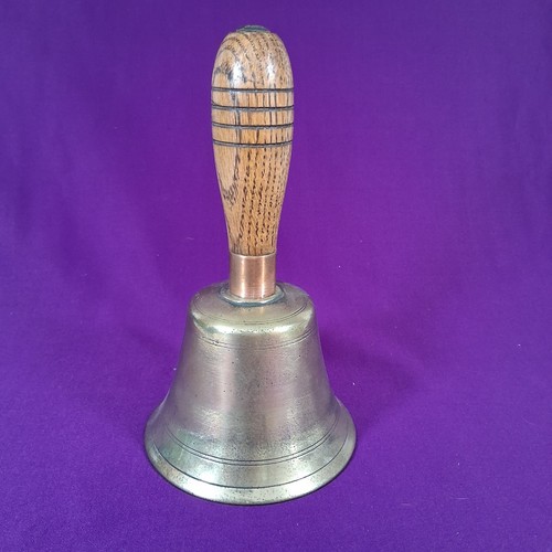 Vintage brass school bell with - vintage,