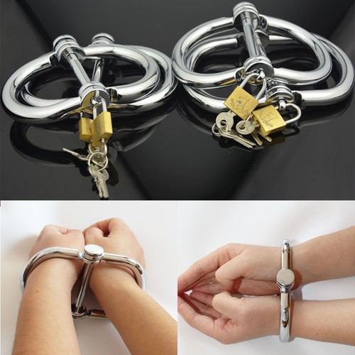 Stainless steel handcuffs - steel,