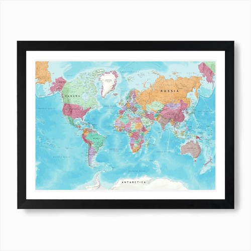 World map art print - map,