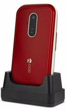 Doro 6820 Big Button Flip Phone 4G Red, Assistance Button Unlocked Phone Only