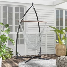Hammock Chair Stand Metal Frame Hammock Stand for Indoor & Outdoor Use, Black
