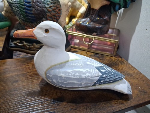 Hand carved wooden seagull - hand,
