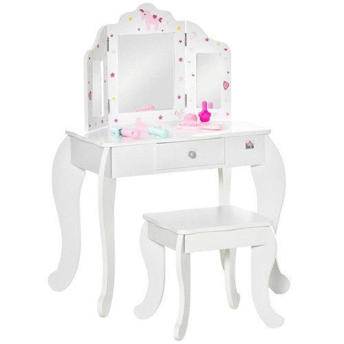 Homcom kids vanity table - table, and