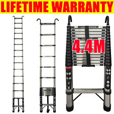 4-5M Heavy Duty Multi-Purpose Steel Telescopic Folding Ladder Extendable W/ Hook